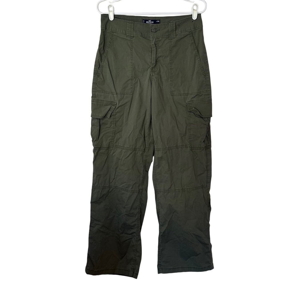 Hollister High Rise Vintage Baggy Cargo Style Pants Size‎ 28R Utility Military